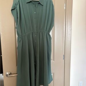 Torrid Teal Button-Up Dress